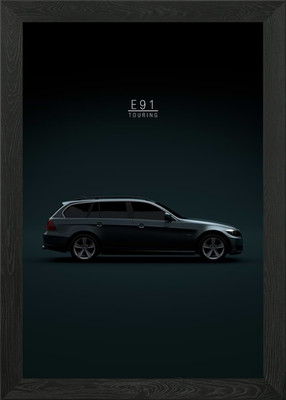 BMW E91 Touring Gerahmtes Wandbild Poster Leinwanddruck Bild