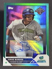 2023 Topps GREEN FOIL REFRACTOR PRO DEBUT ROOKIE AUTO Jorge Burgos 15/99