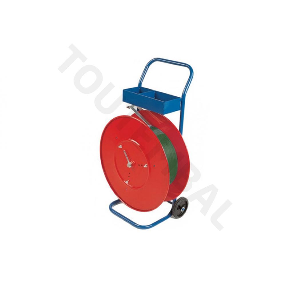 Chariot dévidoir de feuillard plastique PET PP avec bac de stockage