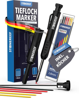 Tieflochmarker Profi Mit Köcher   Bleistift Für Baustelle, Bohrloch, Handwerker,