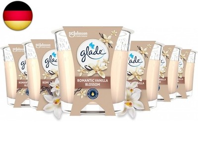 Glade Duft-Kerze im Glas, Romantic Vanilla Blossom, 6er Pack (6 x 112 g), bis