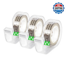 Amazon Basics Double-Sided Permanent Tape w/ Dispenser, Narrow, 3-Pack