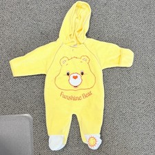Vintage Y2K 2005 Care Bears Funshine Bear Yellow One Piece Rare Baby 3-6 Months