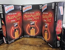 Lot of 3 Limited Edition Lance Nashville Hot Cheddar Sandwich Crackers, 10 Pack