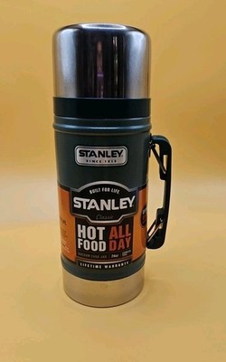Stanley Classic Food Jar - 24oz Vacuum Thermos Camping Cookware Hammertone Green