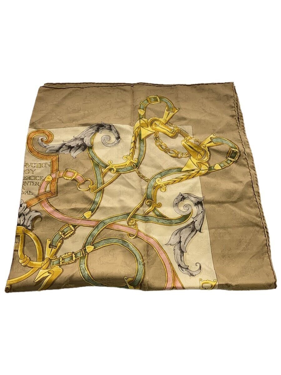 HERMES Silk Scarf BEG Womens Fashion Accessory QO132H  