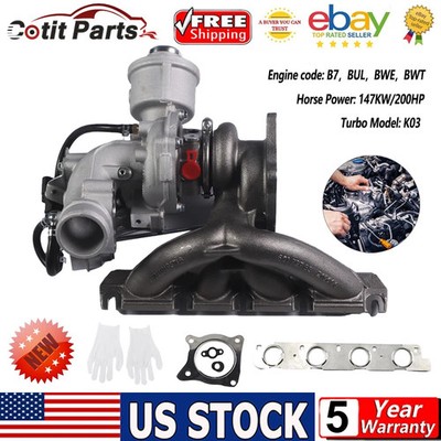 Turbocharger for Audi A4 A6 2.0T B7 BUL BWE BGB K03 2005 2007 2008 2009 Turbo US