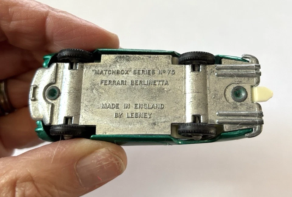 Matchbox Lesney Ferrari Berlinetta Green No 75 Skinny Wire Spoke Wheel - Image 3 of 4