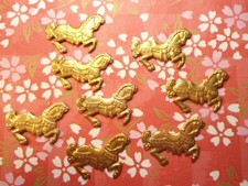 8 Brass 19mm Galloping Horse Stampings Charms Pendants