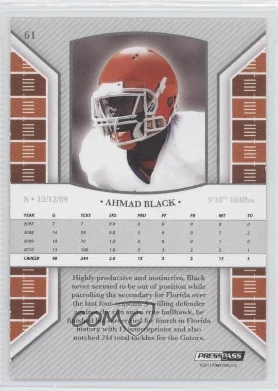 2011 Press Pass Legends Gold /99 Ahmad Black #61 Rookie RC - Image 2 of 2
