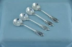 4 Wallace Grande Baroque Sterling Silver 2-1/2" Salt Spoon No Monogram