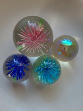 4er Set Briefbeschwerer Glaskugeln Floral - A...