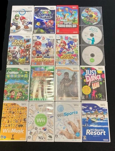 Nintendo Wii Japanese Game Lot - Mario, Sonic, Smash, Wii Sports (Most CIB)