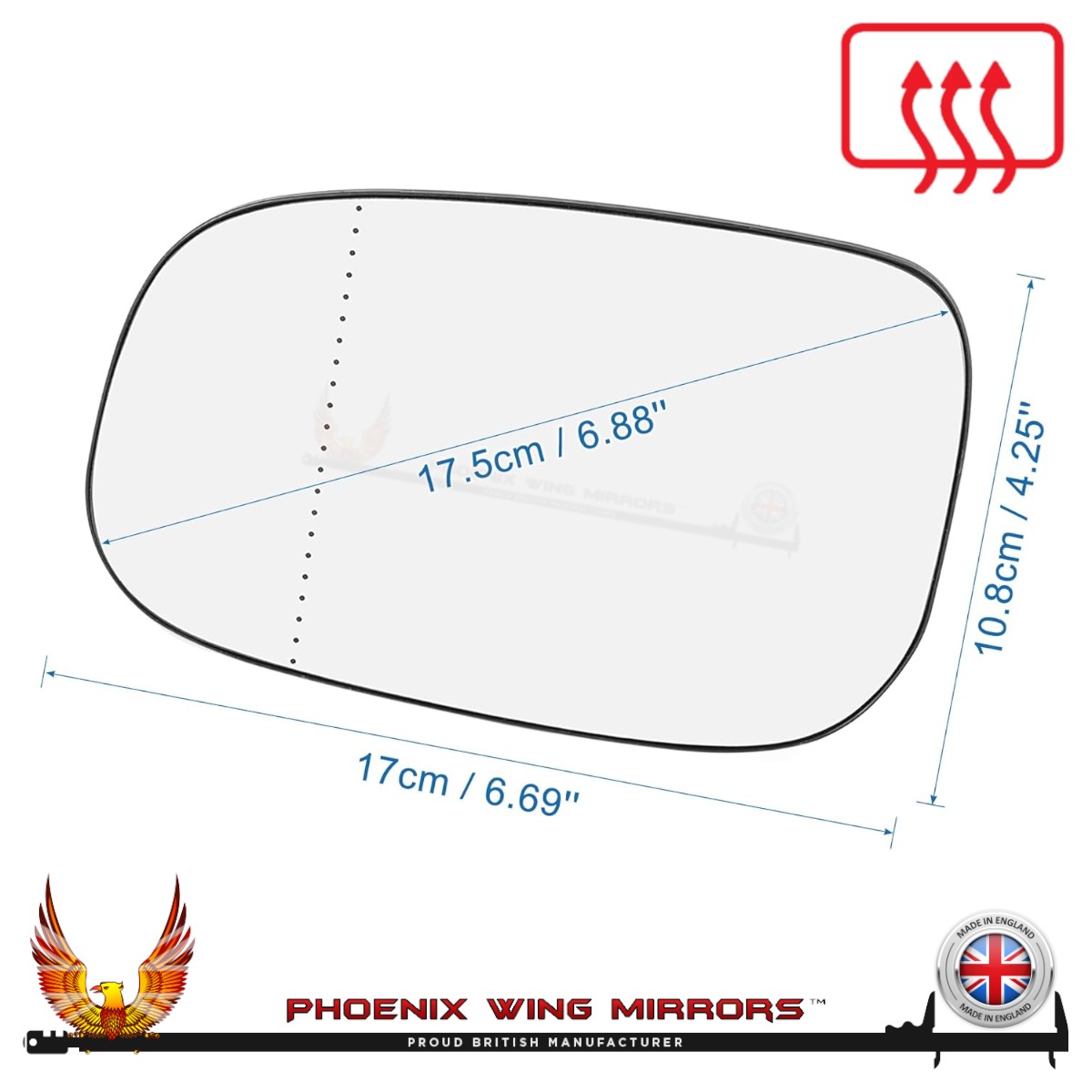 For Volvo C70 Door Wing Mirror Glass 2006-2009 Heated Clip On Left Hand Side