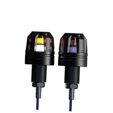 Universal 7/8"(22mm) Handlebar Grip Bar Plug Light, Motorcycle Turn Signal, 