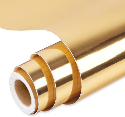 Permanent Vinyl, Chrome Gold Vinyl Compatible with Cutting Machine - 12'' x 10
