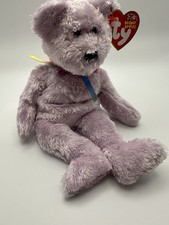 TY Beanie Babies -SHERBET the BEAR- Lilac - 8 INCH - DOB 08-02-2002