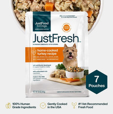 JustFresh Home-Cooked Turkey Dog Food 28 Pack 336 Oz Human-Grade Fresh