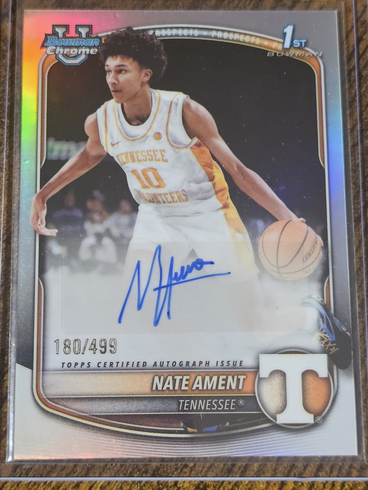 2025-26 Bowman U Chrome Nate Ament 1st True Silver Refractor Auto #d 180/499