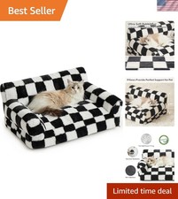 Soft Memory Foam Cat Couch  Dog Bed with Removable Velvet Cover - 26"L