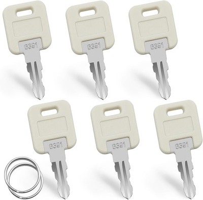 6 Pcs RV Keys, Stainless Steel Camper & RV Replacement Keys with 2 Keyrings - Un