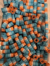 10-Custom Golf Ferrules 1  Long .355 Diameter Taper Tip Light Blue/White/Orange