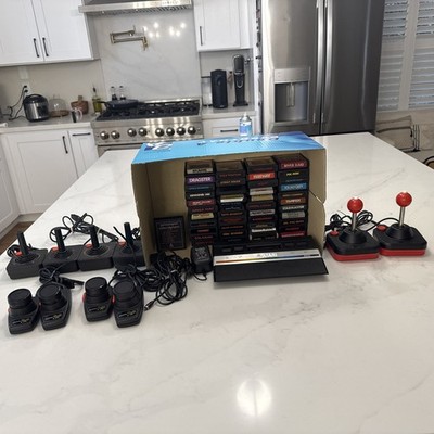 Atari 2600 Console Bundle w/ 45 Games & Controllers   Tested Vintage Lot