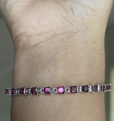 JTV Raspberry Rhodolite Garnet Sterling Silver Bolo Bracelet 4.20ctw