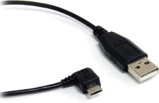 StarTech.com 1 ft / 30cm Micro USB Cable - A to Right Angle B - Black
