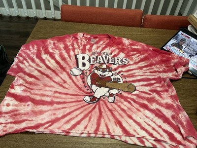 Bucees T Shirt Mens Cutoff XXL Red Tie Dye Baseball Beavers Buc-eels