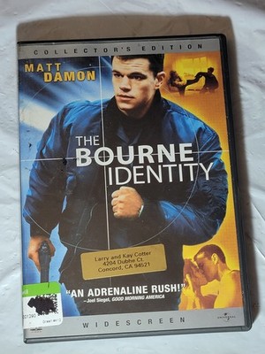 The Bourne Identity DVD Collector's Edition Widescreen Matt Damon Action