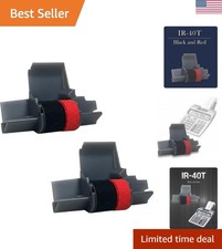 2 Pack IR  40T Ink Roller Ribbon - Black  Red Cartridge for CASIO/Canon/Sharp