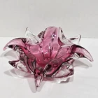 Vintage Starfish Bohemian Art Glass Bowl Josef Hospodka OR Murano Pink Sommerso