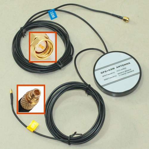 GPS GSM Combined Antenna MMCX SMA male RG174 10FT Car Navigation Aerial CDMA - 第 1/1 張圖片