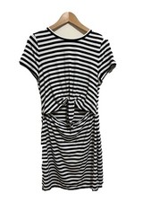 Ann Taylor LOFT Women Navy And White Striped Casual Dress M