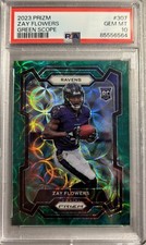 2023 Panini Prizm Zay Flowers Green Scope Circles RC Rookie #d 53/75 PSA 10