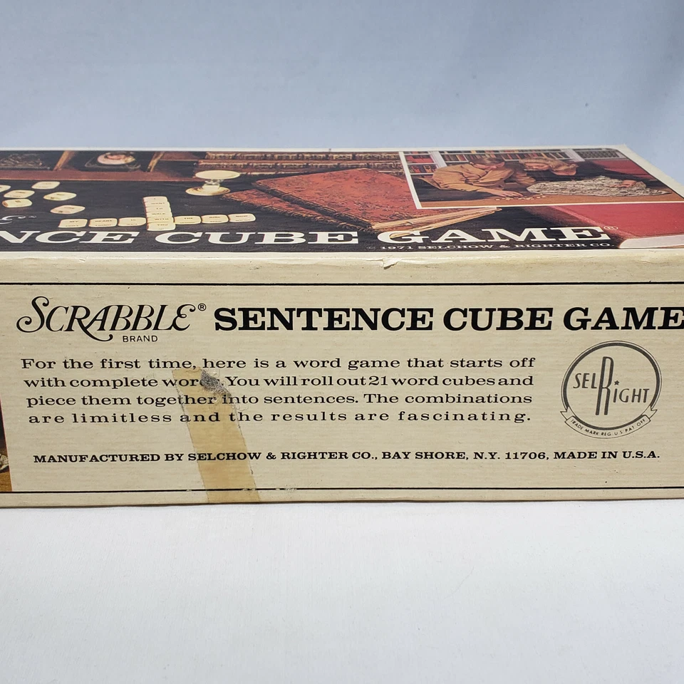 Vintage Scrabble Sentence Cube Game 1971 SelRight Selchow & Righter New Open Box - Image 3 of 4