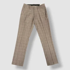 Perry Ellis Portfolio Men's Brown Slim-Fit Stretch Pants Size 34W 32L