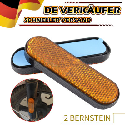 2Pieces Motorrad Universal Seiten-Gabel Reflektor Katzenauge Reflector Aufkleber