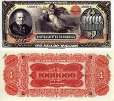 UNITED STATES OF AMERICA $1,000,000 Fantasy Art Note Henry Clay, Topless Woman!
