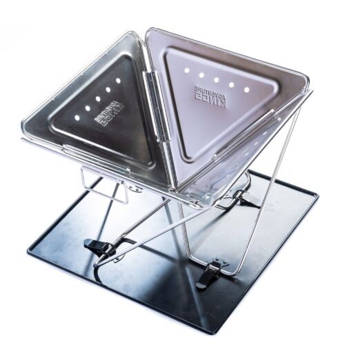 Adventure Kings Premium Stainless Steel Folding Firepit + Folding Firepit Grill - Picture 2 of 12