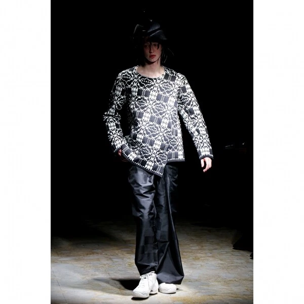 COMME des GARCONS HOMME PLUS Oblique Geometric Jacquard Knit Size L(K-112062)