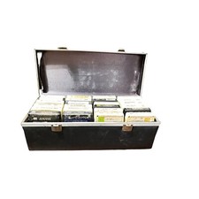 VTG SAVOY 8-Track Tape Carrying Case, Brown Faux Leather With 24 Cassette s