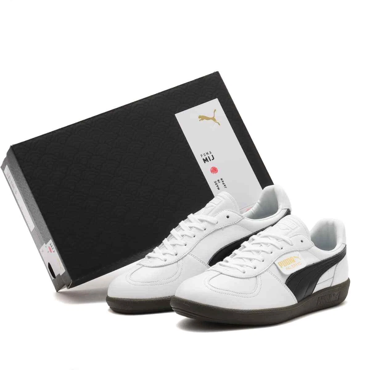 Puma Palermo Lth Mij Puma Bianco Puma Nero Made in Japan 402384 02 Uomo Us8 5
