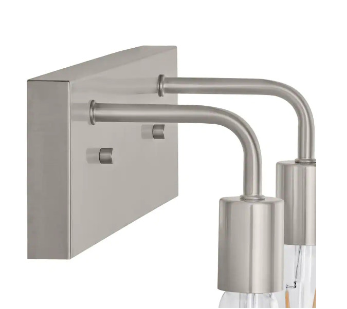 Northvale 14.6" 2-Light Brushed Nickel Industrial Bathroom Vanity Light
