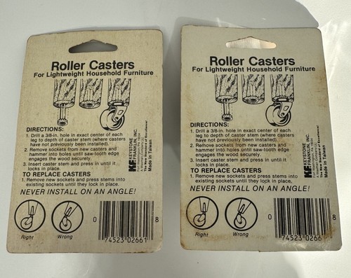Vintage Set Of Four Casters New In The Packages - Picture 2 of 2