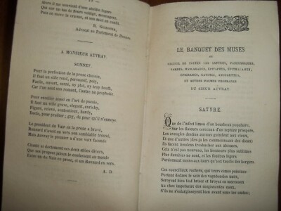 RARO LIBRO FRANCESE - LE BANQUET DES MUSES - ESEMPLARE N.3 DEL 1865