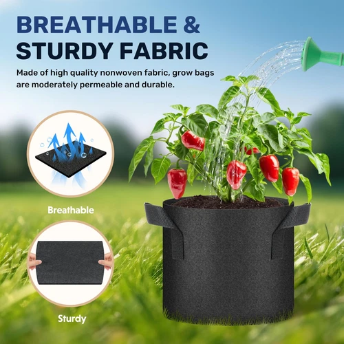 5-24Pack Garden Grow Bag/Rooty Bag Heavy Duty Non-Woven Plant Fabric Pot Contain - Picture 131 of 143