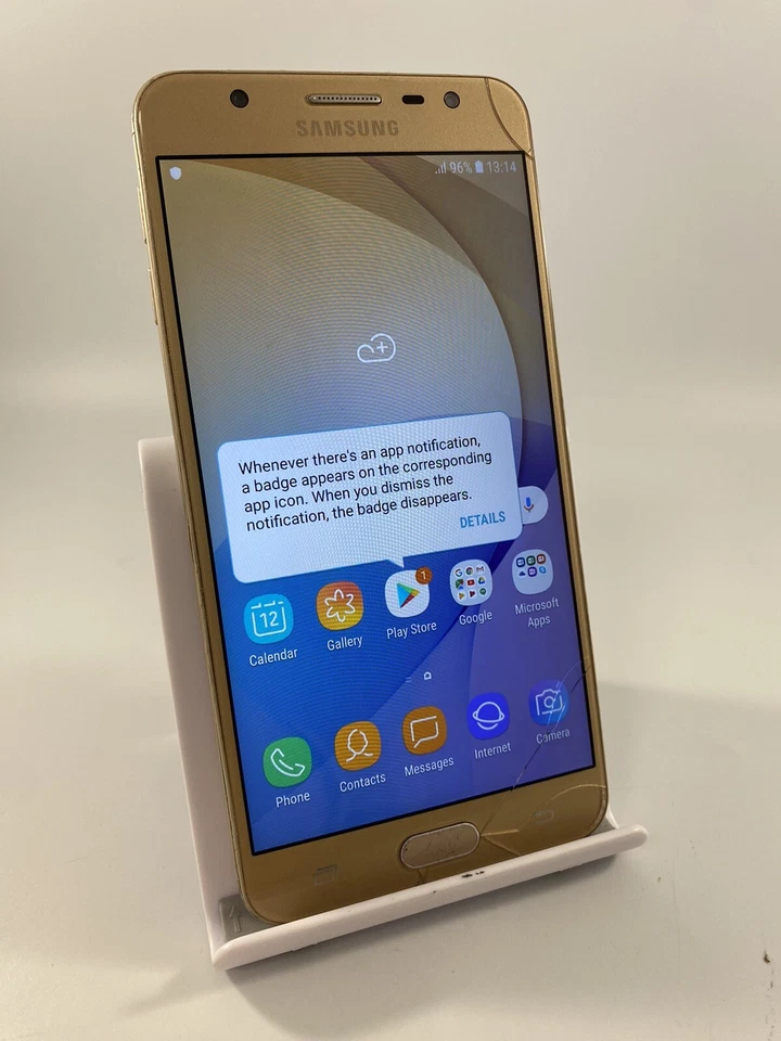 Samsung Galaxy J7 Prime Gold Unlocked 16GB 5.5" 13MP Android Smartphone Cracked - Image 2 of 4