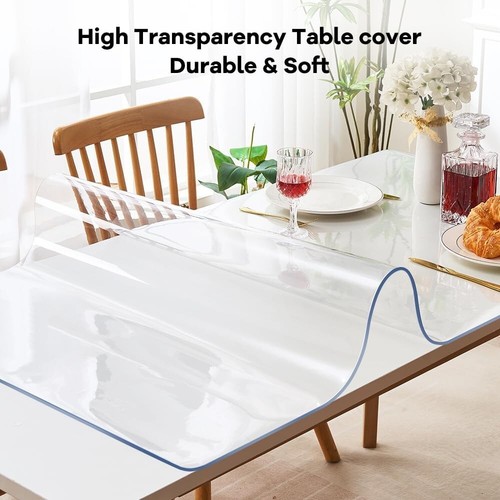 Customizable Transparent PVC Table Pad - 27.6x59 in for Easy Surface Protection - Picture 11 of 11